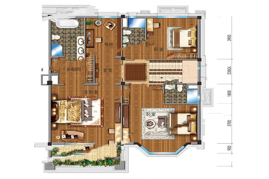 BJ360S别墅二层 6室2厅6卫1厨 350㎡ 245万元-套
