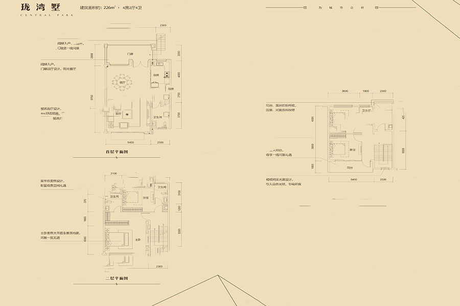 国鼎·中央公园226平米联排别墅 4室2厅4卫4厨 226㎡ 293.8万元-套