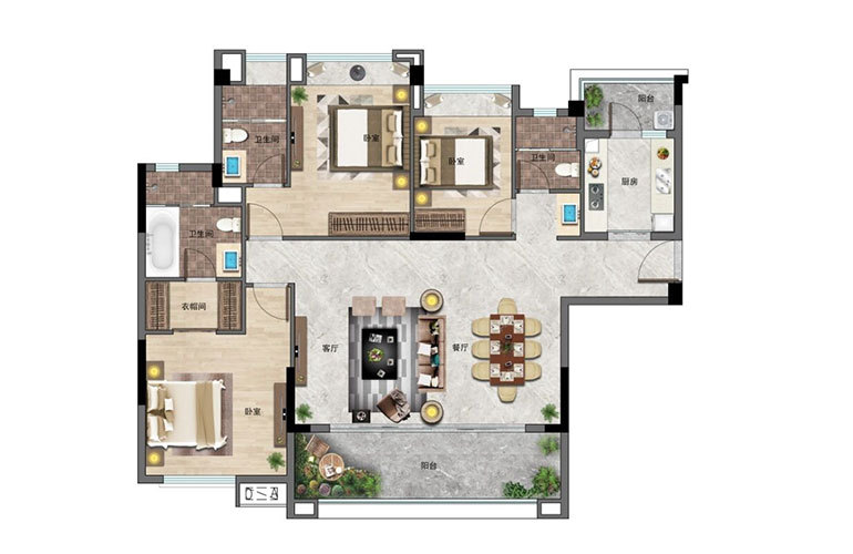 临高景业白鹭洲 3房2厅3卫 建面126㎡