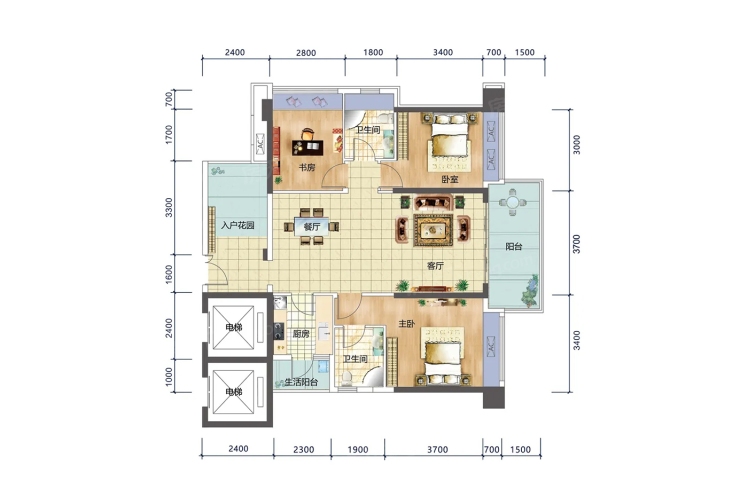 民大蓝海峰境2-3-4栋02户型