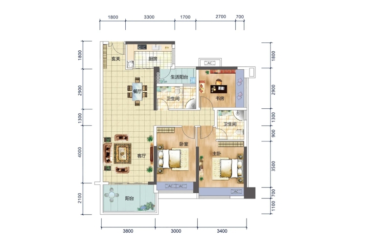 民大蓝海峰境2-3-4栋03户型