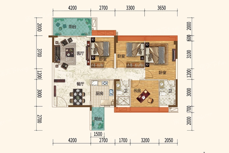 8号楼02户型127 ㎡