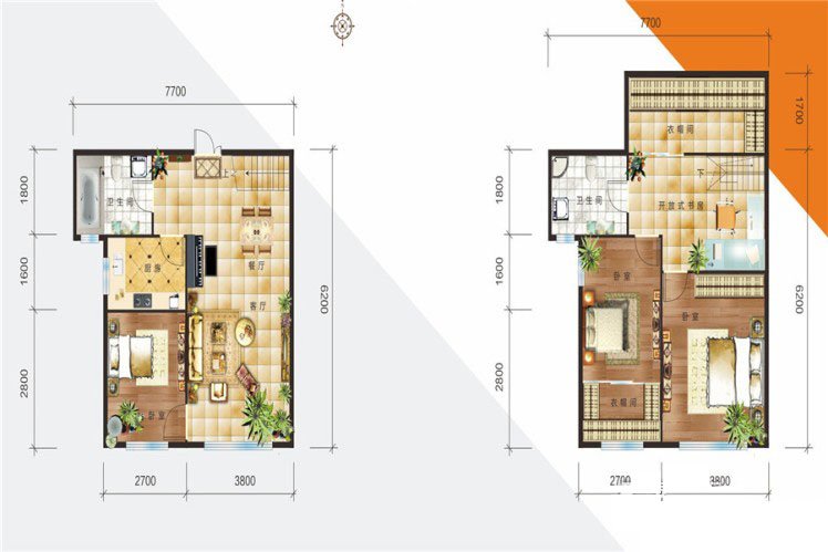 Y1三室两厅两卫56平
